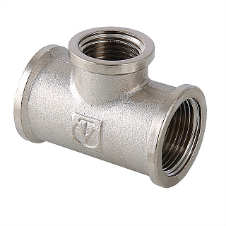 Тройник редукционный 11/4" х 3/4" х 11/4" никель.