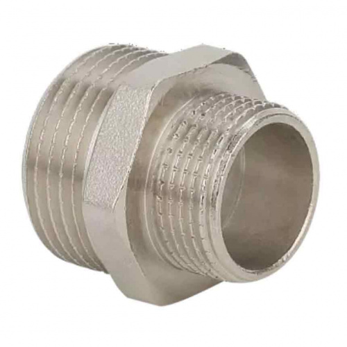 Ниппель редукционный 1/2" х 1/4" никель.