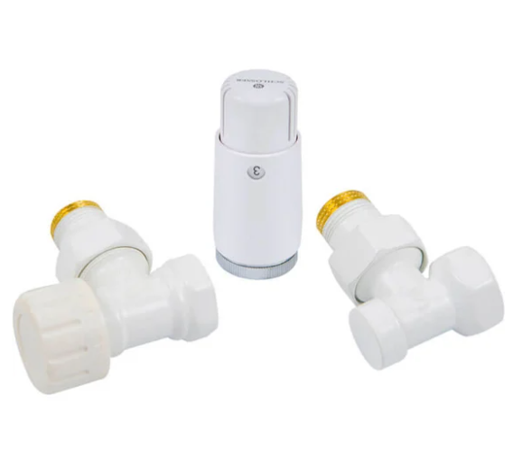 Комплект подключения STANDARD MINI 1/2" угловой, белый, с термоголовкой MINI M30x1,5