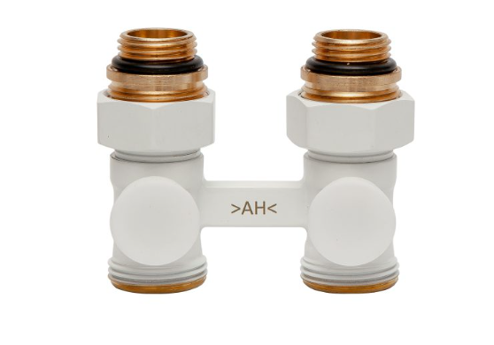 Узел прямой нижнего подключения радиатора , 3/4"ЕК - 1/2" (БЕЛЫЙ)