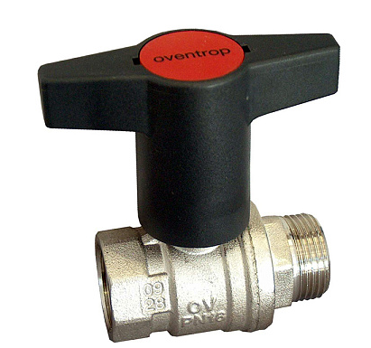 Кран ВН 3/4" с черной пластиковой рукояткой Optibal